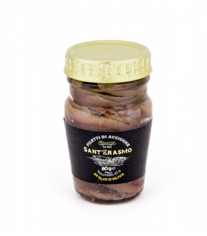 Viduržemio jūros ančiuviai alyvuogių aliejuje, 80 g 3 anciuviai alyvuogiu aliejuje 80 g