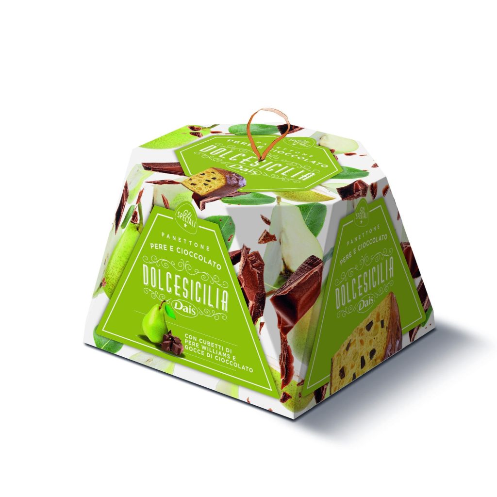 Panettone su kriaušėmis ir šokoladu 750 g 1 44409 Panettone Pera Cioccolato 750g SK