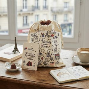 Šokoladiniai triufeliai The French Bag 1 triufeliai medziaginiame maiselyje 1